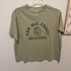 American Eagle Outfitters Khaki Dragon Tee